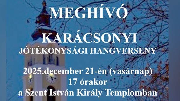 Meghívó a Karácsonyi Jótékonysági Hangversenyre