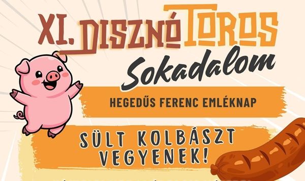 Frissen sült kolbász vásárolható a kisteleki disznótoroson