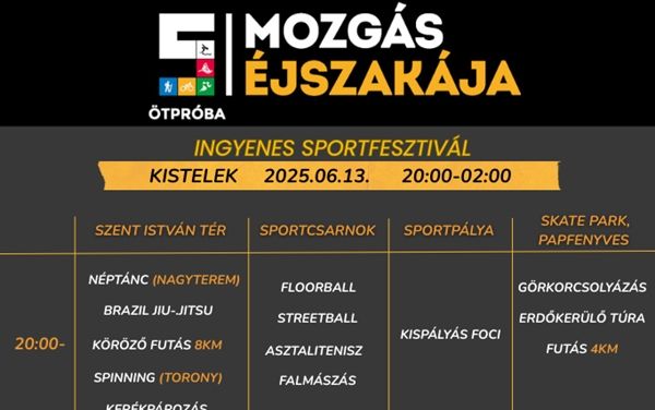 Jön a Mozgás Éjszakája Kisteleken